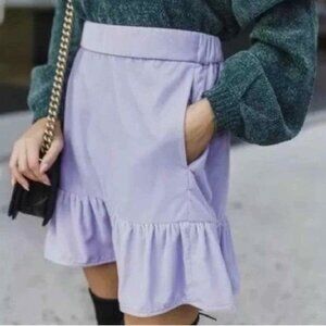 NWOT J. Crew Purple Velvet Peplum Skirt